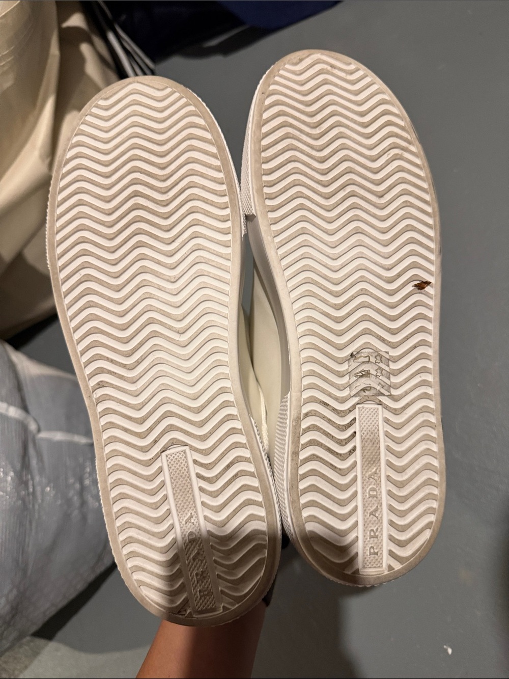 Prada White Low-Top Leather Sneakers - Picture 3 of 6